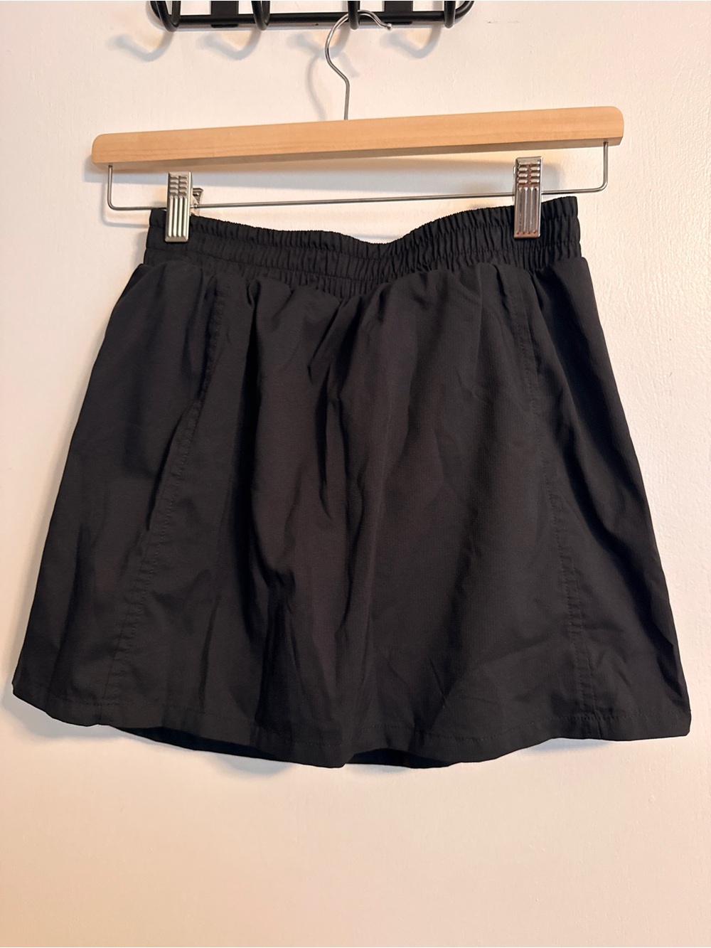 girlfriend collective Black Elastic-Waist Skort